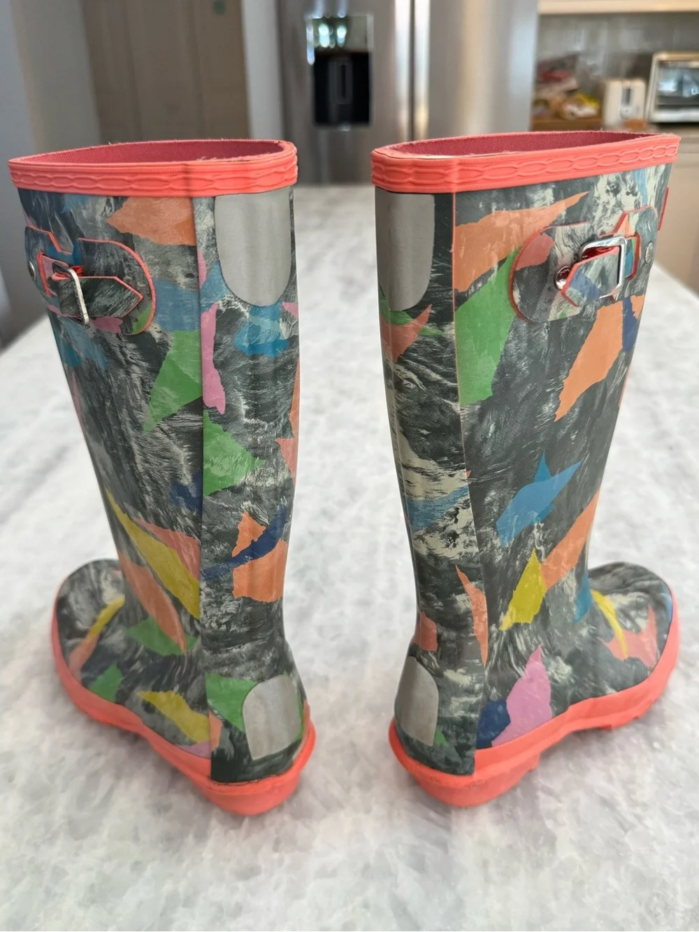 Hunter Kids' Original Storm Multicolor Camo Rain Boots Rhythmic Trim